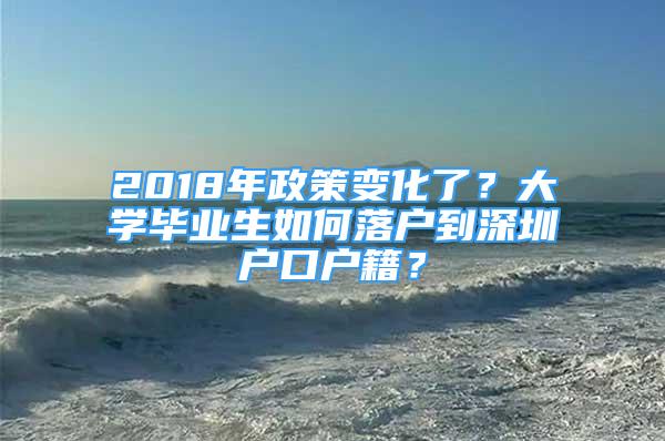 2018年政策變化了？大學(xué)畢業(yè)生如何落戶到深圳戶口戶籍？