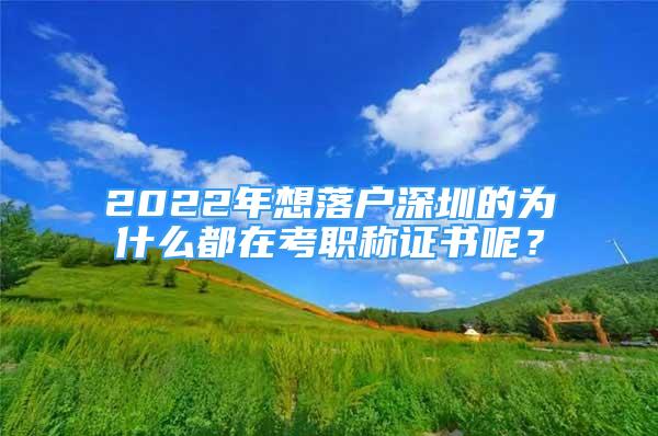 2022年想落戶深圳的為什么都在考職稱證書呢？