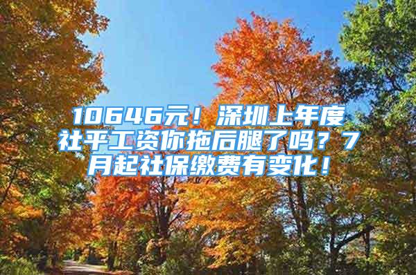 10646元！深圳上年度社平工資你拖后腿了嗎？7月起社保繳費有變化！