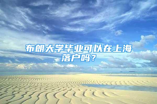 布朗大學(xué)畢業(yè)可以在上海落戶嗎？