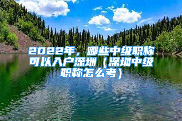 2022年，哪些中級(jí)職稱(chēng)可以入戶(hù)深圳（深圳中級(jí)職稱(chēng)怎么考）