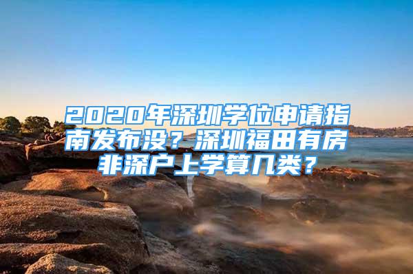 2020年深圳學(xué)位申請(qǐng)指南發(fā)布沒(méi)？深圳福田有房非深戶上學(xué)算幾類？