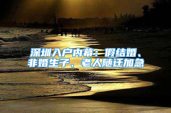 深圳入戶內(nèi)幕：假結(jié)婚、非婚生子、老人隨遷加急