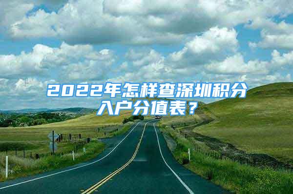 2022年怎樣查深圳積分入戶分值表？