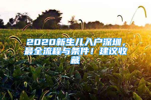 2020新生兒入戶深圳，最全流程與條件！建議收藏