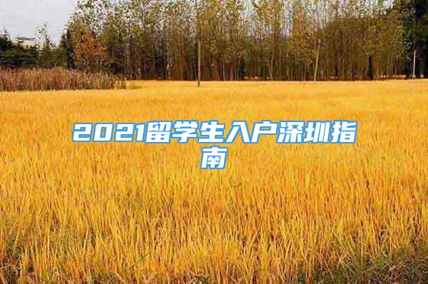 2021留學(xué)生入戶深圳指南