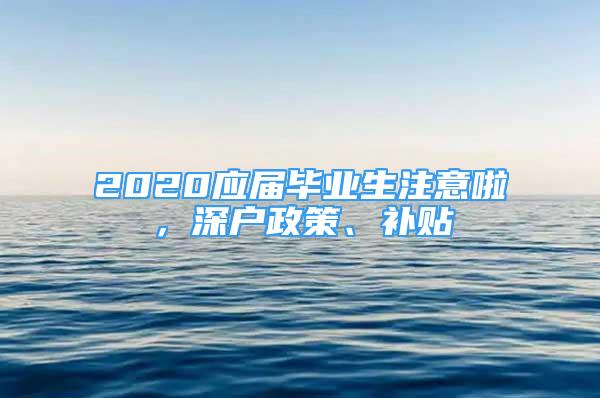 2020應(yīng)屆畢業(yè)生注意啦，深戶政策、補(bǔ)貼