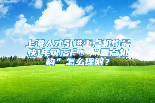 上海人才引進(jìn)重點(diǎn)機(jī)構(gòu)最快1年可落戶！“重點(diǎn)機(jī)構(gòu)”怎么理解？