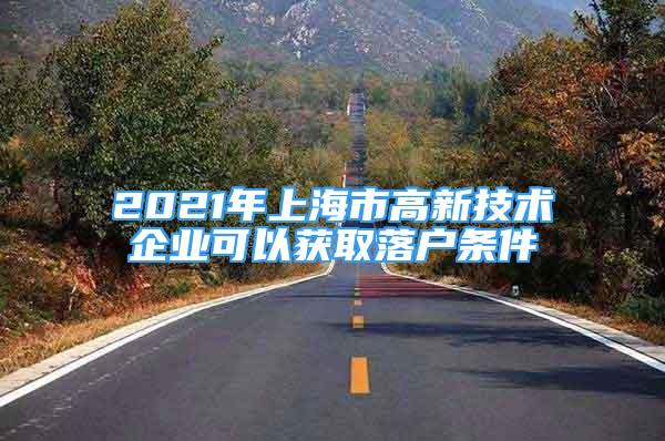 2021年上海市高新技術企業(yè)可以獲取落戶條件