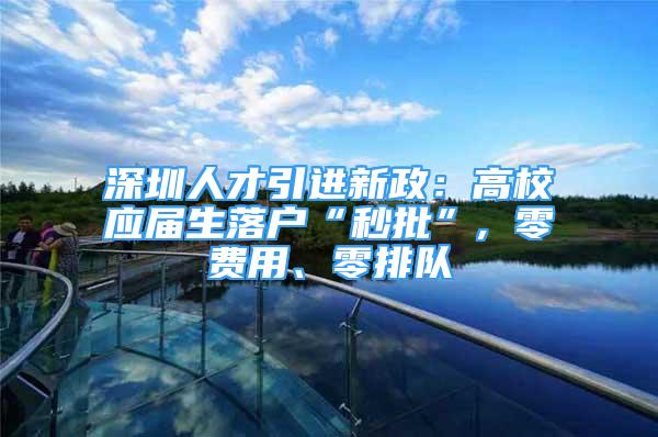 深圳人才引進新政：高校應屆生落戶“秒批”, 零費用、零排隊