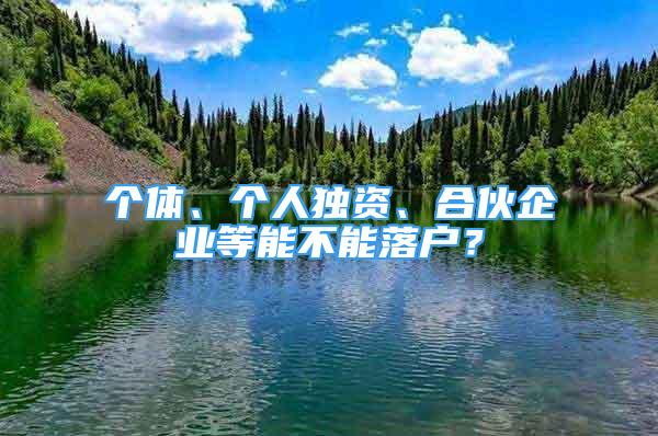 個體、個人獨資、合伙企業(yè)等能不能落戶？