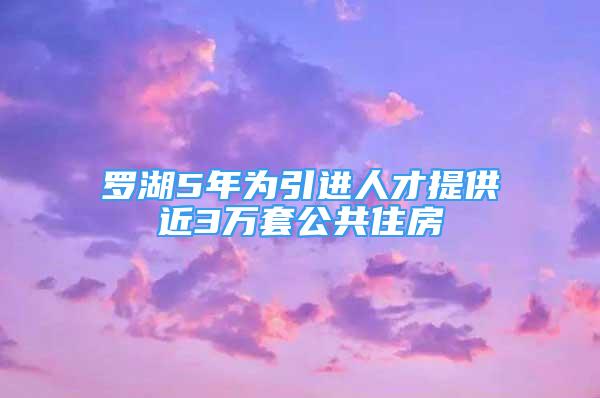 羅湖5年為引進(jìn)人才提供近3萬(wàn)套公共住房