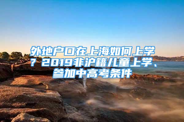 外地戶口在上海如何上學？2019非滬籍兒童上學、參加中高考條件