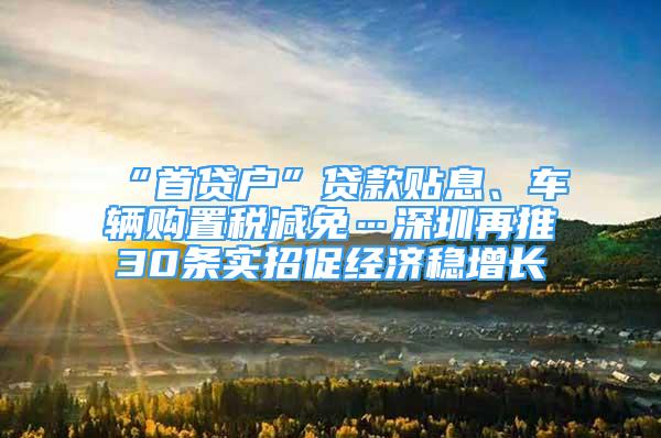 “首貸戶”貸款貼息、車輛購置稅減免…深圳再推30條實(shí)招促經(jīng)濟(jì)穩(wěn)增長