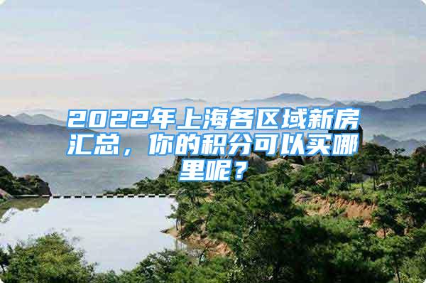 2022年上海各區(qū)域新房匯總，你的積分可以買哪里呢？