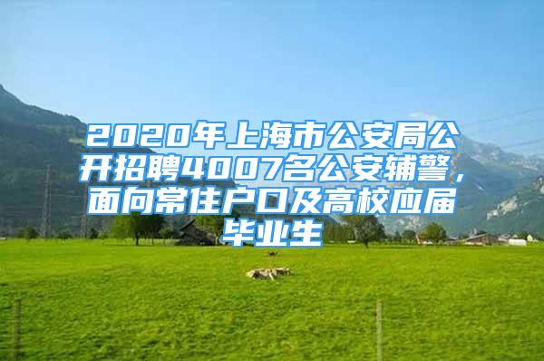 2020年上海市公安局公開(kāi)招聘4007名公安輔警，面向常住戶口及高校應(yīng)屆畢業(yè)生