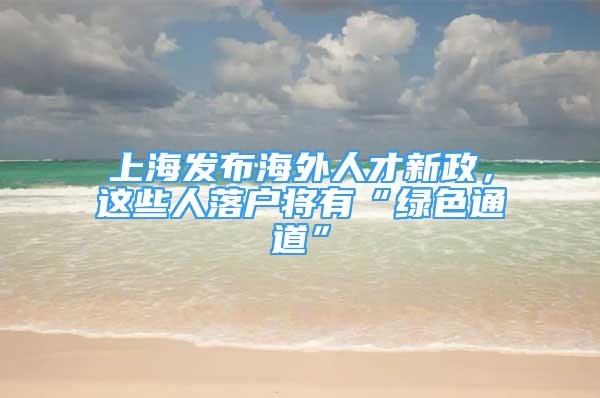 上海發(fā)布海外人才新政，這些人落戶將有“綠色通道”