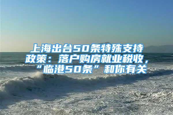 上海出臺50條特殊支持政策：落戶購房就業(yè)稅收，“臨港50條”和你有關(guān)→