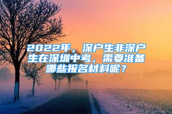 2022年，深戶生非深戶生在深圳中考，需要準(zhǔn)備哪些報(bào)名材料呢？