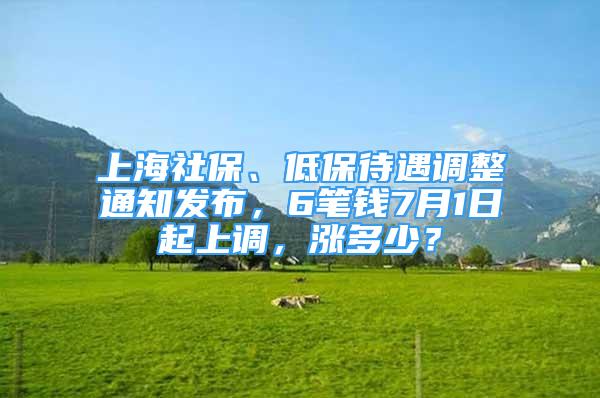 上海社保、低保待遇調(diào)整通知發(fā)布，6筆錢7月1日起上調(diào)，漲多少？