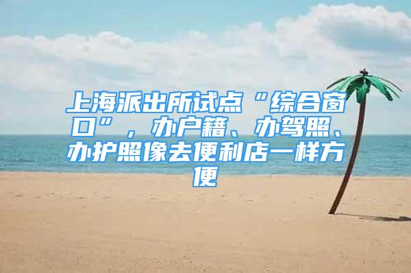 上海派出所試點(diǎn)“綜合窗口”，辦戶籍、辦駕照、辦護(hù)照像去便利店一樣方便