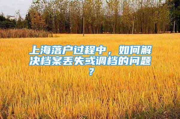 上海落戶過程中，如何解決檔案丟失或調(diào)檔的問題？