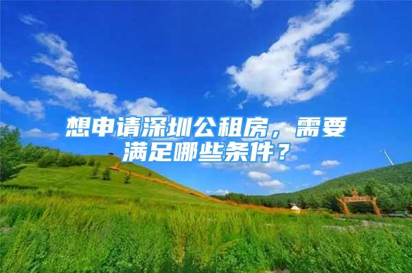 想申請(qǐng)深圳公租房，需要滿足哪些條件？