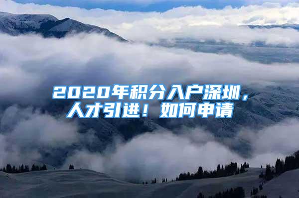 2020年積分入戶深圳，人才引進！如何申請