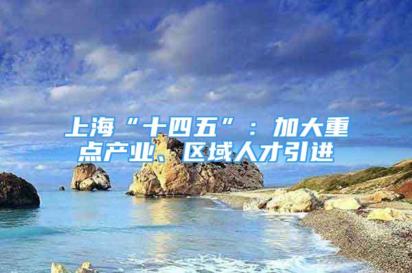 上?！笆奈濉保杭哟笾攸c產業(yè)、區(qū)域人才引進