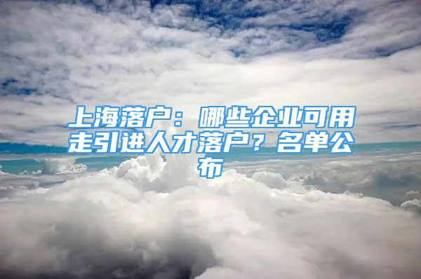 上海落戶：哪些企業(yè)可用走引進人才落戶？名單公布