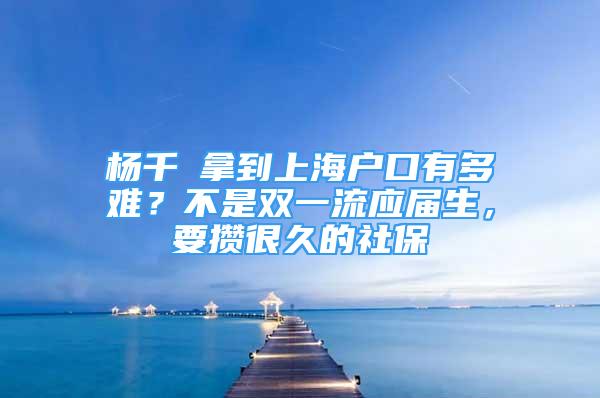 楊千嬅拿到上海戶口有多難？不是雙一流應(yīng)屆生，要攢很久的社保