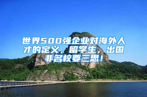 世界500強企業(yè)對海外人才的定義，留學生，出國非名校要三思！