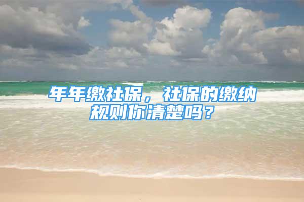 年年繳社保，社保的繳納規(guī)則你清楚嗎？