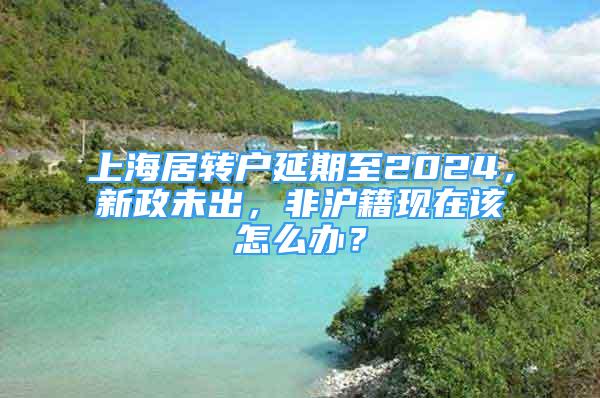 上海居轉(zhuǎn)戶延期至2024，新政未出，非滬籍現(xiàn)在該怎么辦？