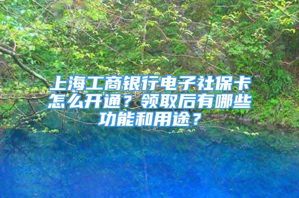 上海工商銀行電子社?？ㄔ趺撮_通？領(lǐng)取后有哪些功能和用途？