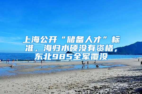 上海公開“儲備人才”標準，海歸水碩沒有資格，東北985全軍覆沒