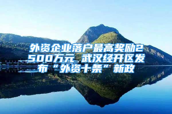 外資企業(yè)落戶最高獎勵2500萬元 武漢經開區(qū)發(fā)布“外資十條”新政