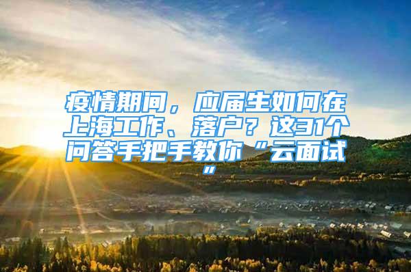 疫情期間，應(yīng)屆生如何在上海工作、落戶？這31個(gè)問(wèn)答手把手教你“云面試”