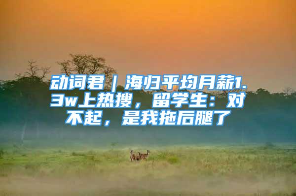 動詞君｜海歸平均月薪1.3w上熱搜，留學(xué)生：對不起，是我拖后腿了