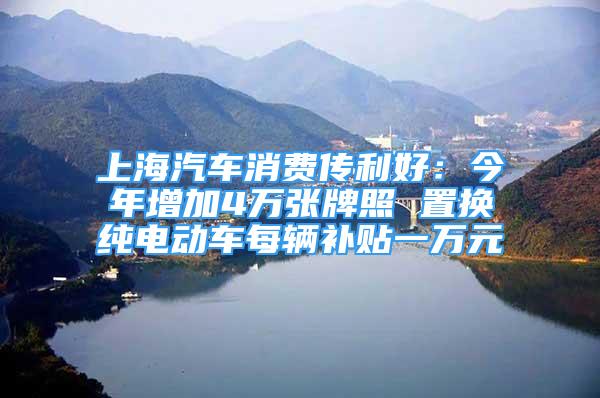 上海汽車消費(fèi)傳利好：今年增加4萬張牌照 置換純電動(dòng)車每輛補(bǔ)貼一萬元