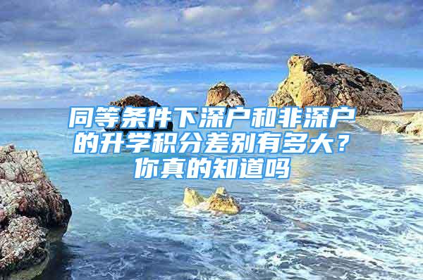 同等條件下深戶和非深戶的升學(xué)積分差別有多大？你真的知道嗎