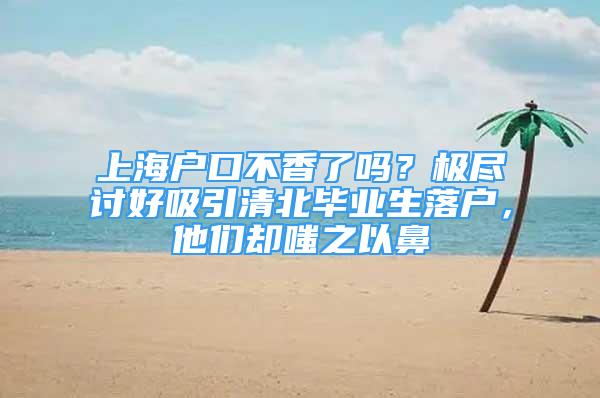 上海戶口不香了嗎？極盡討好吸引清北畢業(yè)生落戶，他們卻嗤之以鼻