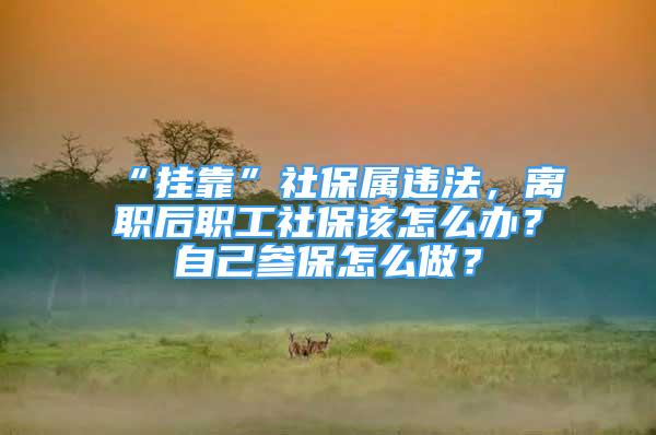 “掛靠”社保屬違法，離職后職工社保該怎么辦？自己參保怎么做？