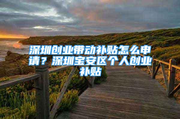 深圳創(chuàng)業(yè)帶動補貼怎么申請？深圳寶安區(qū)個人創(chuàng)業(yè)補貼