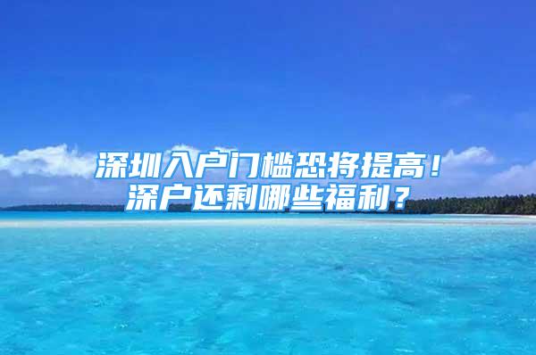 深圳入戶門檻恐將提高！深戶還剩哪些福利？