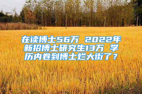 在讀博士56萬 2022年新招博士研究生13萬 學(xué)歷內(nèi)卷到博士爛大街了？