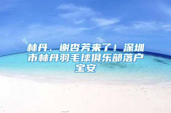 林丹、謝杏芳來了！深圳市林丹羽毛球俱樂部落戶寶安