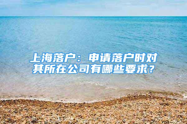 上海落戶：申請(qǐng)落戶時(shí)對(duì)其所在公司有哪些要求？