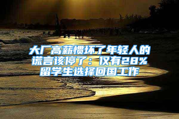 大廠高薪慣壞了年輕人的謊言該停了：僅有28%留學(xué)生選擇回國工作