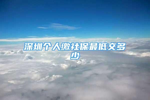 深圳個(gè)人繳社保最低交多少